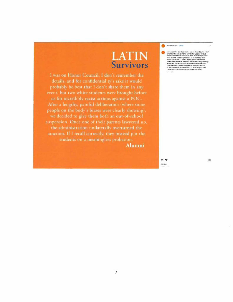 Misconduct, Breach, Fiduciary duty, Bullying, Cyberbullying, Discrimination , Harassment, Fiduciary duty, Lawsuit,Investigate potential breaches, Latin trustees and officers, Latin School of Chicago, Boies, Schiller, Flexner LLP, demand letter, Lawsuit, members, Board of Trustees, judiciary duty, ministrative misconduct, faulty misconduct, Violations state and federal laws, discrimination, Antisemitism, harassment, Physical assault, Bullying, cyberbullying, Gross mismanagement, malfeasance, Student safety, Suicide, Emotional harm, Physical harm, Randall Dunn - Head of School Latin School of Chicago, Kristine Von Ogden - Latin School of Chicago Upper School Director, David Koo - Latin School of Chicago trustee and board chair, Thomas Hagerman - Latin School of Chicago Head of School, Shelley Greenwood - Latin School of Chicago Assistant Head of School, Bridget C. Coughlin - Latin School of Chicago, board of trustee, president and CEO of Shedd Aquarium, Beth Goldberg - Heller Latin School of Chicago board of trustee, Bridget Hennessy - Latin School of Chicago Dean of Students, Carrie Parr - Latin School of Chicago trustee and vice chair, Christopher Keogh - Latin School of Chicago trustee, Collen Batcheler - Latin School of Chicago trustee, Dara Milner - Latin School of Chicago trustee and board chair, Edward Benford - Latin School of Chicago trustee, Darren Snyder - Latin School of Chicago trustee and treasurer, David Williams - Latin School of Chicago trustee and secretary, Michael Szczepanek - Chief Financial Officer at Latin School of Chicago, Deb Sampey - Latin School of Chicago Middle School Director, Denise Fogus Gibson - Latin School of Chicago trustee, Diane Saltoun - Latin School of Chicago trustee, Dontrey Britt-Hart - Latin School of Chicago trustee, Elizabeth Mihas - Latin School of Chicago trustee, Georgy Ann Peluchiwiski Latin School of Chicago trustee and board chair, Jeff Sharp - Latin School of Chicago trustee and board chair, Robert Chapman - Latin School of Chicago trustee and board chair, Timothy Hurd - Latin School of Chicago trustee, Tanya Polsky - Latin School of Chicago trustee, Val Vlahos - Latin School of Chicago trustee, Valerie Wiley - Latin School of Chicago trustee. Vince Cozzi - Latin School of Chicago trustee and board chair, Walter Pryor - Latin School of Chicago trustee, Traveres “Tray” White - Latin School of Chicago Middle School Division Director, Tim Cronister - Latin School of Chicago Director of Student Life, Susan Bolon - Latin School of Chicago Director of Human Resources, Scott Kaniewski - Latin School of Chicago trustee, Sarah Norris - Latin School of Chicago trustee, Ryan Harris - Latin School of Chicago trustee, Ryan Allen - Latin School of Chicago Assistant Head of School, Ronald Seymore - Latin School of Chicago trustee, Rafael Santana - Latin School of Chicago trustee, Peter Jackson - Latin School of Chicago trustee, Paul Furlow - Latin School of Chicago trustee, Olumide Ajiginni - Latin School of Chicago trustee, Nils Larsen - Latin School of Chicago trustee, Nicole Mann - Latin School of Chicago trustee, Nick Baer - Latin School of Chicago Upper School Director, Nancy Dwyer - Latin School of Chicago trustee, Meredith Bluhm-Wolf - Latin School of Chicago trustee, Maury Tognarelli - Latin School of Chicago trustee, Lina Wei - Latin School of Chicago trustee, Jyoti Patel - Latin School of Chicago trustee, Jonathan Berger - Latin School of Chicago trustee, Jennifer Prewitt - Latin School of Chicago trustee, Jennifer Peeples - Latin School of Chicago trustee, Jennifer Cizner - Latin School of Chicago trustee, Gurpreet Singh - Latin School of Chicago trustee, Erin Amico Wegscheide - Latin School of Chicago trustee, Elizabeth Betten - Latin School of Chicago trustee