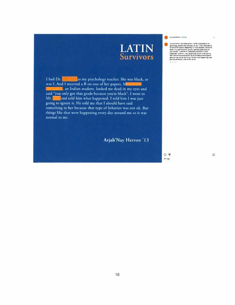 Misconduct, Breach, Fiduciary duty, Bullying, Cyberbullying, Discrimination , Harassment, Fiduciary duty, Lawsuit,Investigate potential breaches, Latin trustees and officers, Latin School of Chicago, Boies, Schiller, Flexner LLP, demand letter, Lawsuit, members, Board of Trustees, judiciary duty, ministrative misconduct, faulty misconduct, Violations state and federal laws, discrimination, Antisemitism, harassment, Physical assault, Bullying, cyberbullying, Gross mismanagement, malfeasance, Student safety, Suicide, Emotional harm, Physical harm, Randall Dunn - Head of School Latin School of Chicago, Kristine Von Ogden - Latin School of Chicago Upper School Director, David Koo - Latin School of Chicago trustee and board chair, Thomas Hagerman - Latin School of Chicago Head of School, Shelley Greenwood - Latin School of Chicago Assistant Head of School, Bridget C. Coughlin - Latin School of Chicago, board of trustee, president and CEO of Shedd Aquarium, Beth Goldberg - Heller Latin School of Chicago board of trustee, Bridget Hennessy - Latin School of Chicago Dean of Students, Carrie Parr - Latin School of Chicago trustee and vice chair, Christopher Keogh - Latin School of Chicago trustee, Collen Batcheler - Latin School of Chicago trustee, Dara Milner - Latin School of Chicago trustee and board chair, Edward Benford - Latin School of Chicago trustee, Darren Snyder - Latin School of Chicago trustee and treasurer, David Williams - Latin School of Chicago trustee and secretary, Michael Szczepanek - Chief Financial Officer at Latin School of Chicago, Deb Sampey - Latin School of Chicago Middle School Director, Denise Fogus Gibson - Latin School of Chicago trustee, Diane Saltoun - Latin School of Chicago trustee, Dontrey Britt-Hart - Latin School of Chicago trustee, Elizabeth Mihas - Latin School of Chicago trustee, Georgy Ann Peluchiwiski Latin School of Chicago trustee and board chair, Jeff Sharp - Latin School of Chicago trustee and board chair, Robert Chapman - Latin School of Chicago trustee and board chair, Timothy Hurd - Latin School of Chicago trustee, Tanya Polsky - Latin School of Chicago trustee, Val Vlahos - Latin School of Chicago trustee, Valerie Wiley - Latin School of Chicago trustee. Vince Cozzi - Latin School of Chicago trustee and board chair, Walter Pryor - Latin School of Chicago trustee, Traveres “Tray” White - Latin School of Chicago Middle School Division Director, Tim Cronister - Latin School of Chicago Director of Student Life, Susan Bolon - Latin School of Chicago Director of Human Resources, Scott Kaniewski - Latin School of Chicago trustee, Sarah Norris - Latin School of Chicago trustee, Ryan Harris - Latin School of Chicago trustee, Ryan Allen - Latin School of Chicago Assistant Head of School, Ronald Seymore - Latin School of Chicago trustee, Rafael Santana - Latin School of Chicago trustee, Peter Jackson - Latin School of Chicago trustee, Paul Furlow - Latin School of Chicago trustee, Olumide Ajiginni - Latin School of Chicago trustee, Nils Larsen - Latin School of Chicago trustee, Nicole Mann - Latin School of Chicago trustee, Nick Baer - Latin School of Chicago Upper School Director, Nancy Dwyer - Latin School of Chicago trustee, Meredith Bluhm-Wolf - Latin School of Chicago trustee, Maury Tognarelli - Latin School of Chicago trustee, Lina Wei - Latin School of Chicago trustee, Jyoti Patel - Latin School of Chicago trustee, Jonathan Berger - Latin School of Chicago trustee, Jennifer Prewitt - Latin School of Chicago trustee, Jennifer Peeples - Latin School of Chicago trustee, Jennifer Cizner - Latin School of Chicago trustee, Gurpreet Singh - Latin School of Chicago trustee, Erin Amico Wegscheide - Latin School of Chicago trustee, Elizabeth Betten - Latin School of Chicago trustee